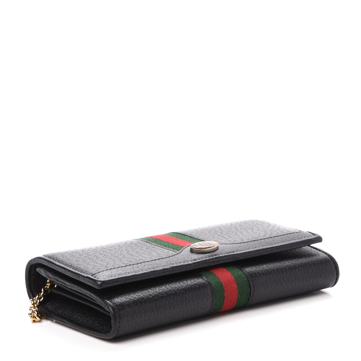 Calfskin Web Ophidia Wallet On Chain Black