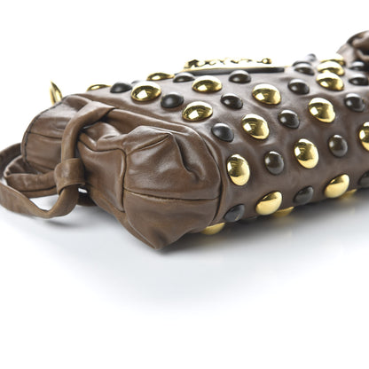 Gucci Calfskin Studded Babouska Clutch Brown 6 of 10