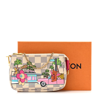 Louis Vuitton Damier Azur 2021 Christmas Animation Hollywood Mini Pochette Accessories Fuchsia 12 of 12