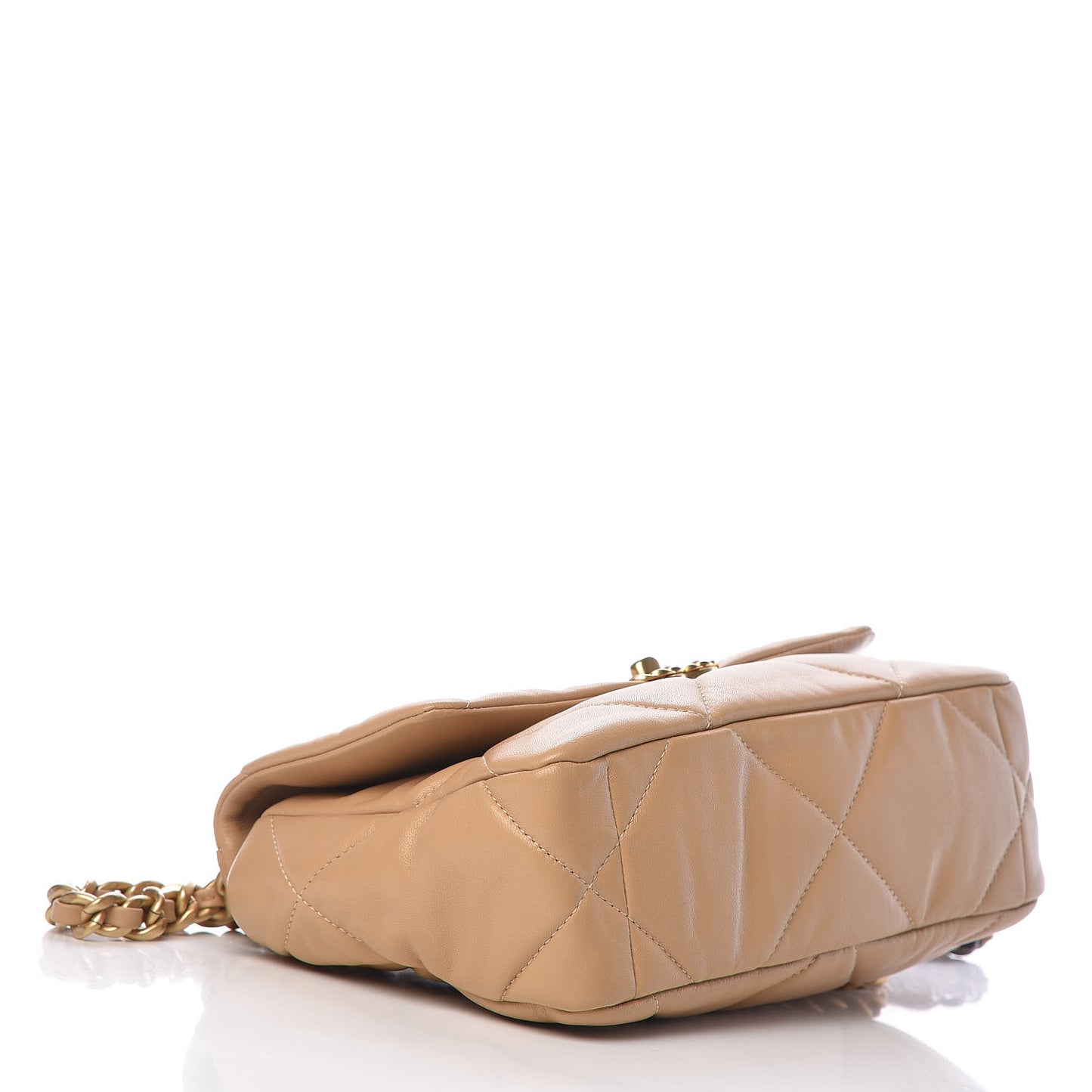 Lambskin Quilted Medium 19 Flap Dark Beige