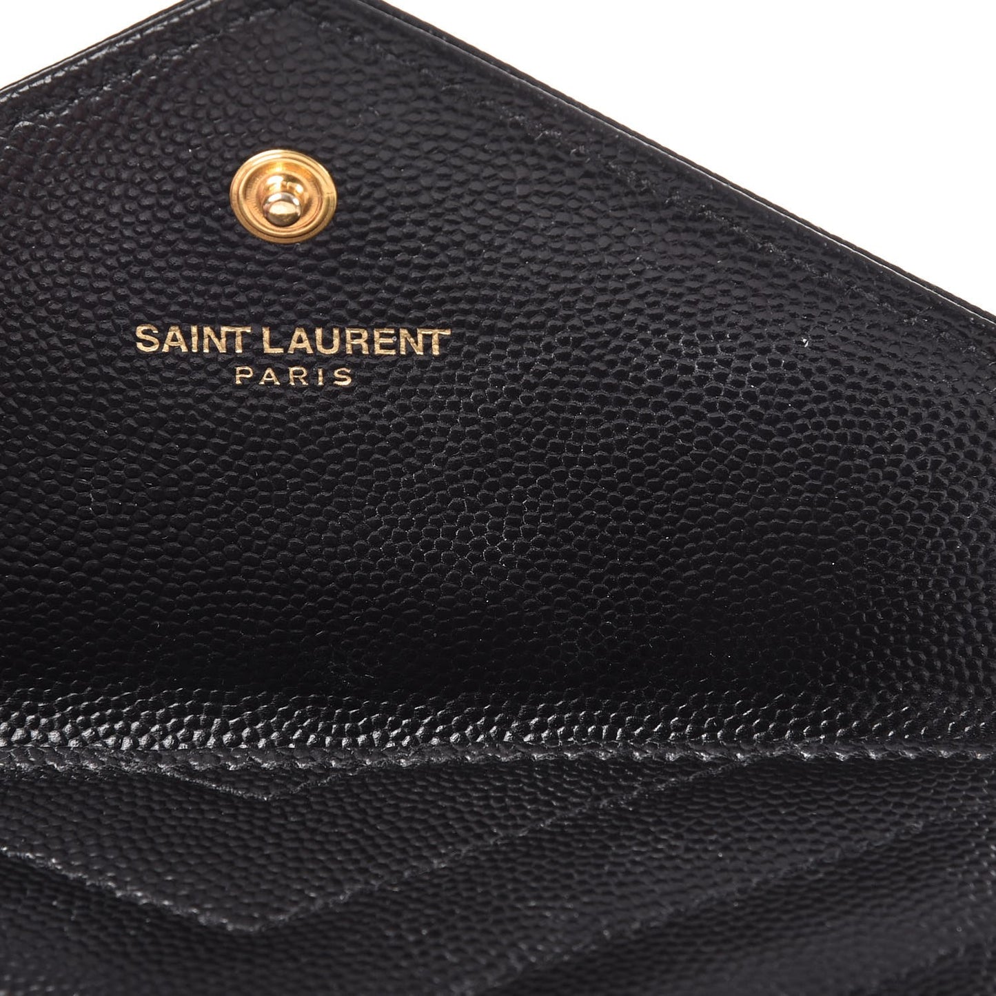 Grain De Poudre Matelasse Chevron Small Monogram Envelope Wallet Black