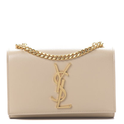 Saint Laurent Grain De Poudre Small Monogram Kate Satchel Nude Powder 1 of 12