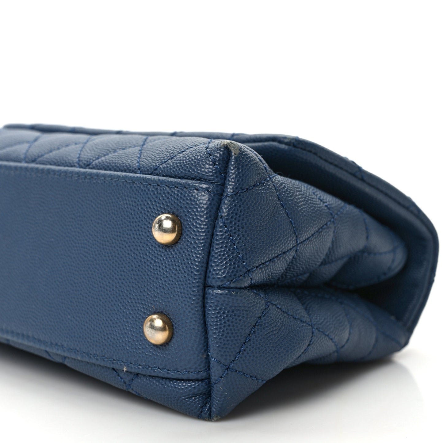 Caviar Quilted Mini Coco Handle Flap Blue