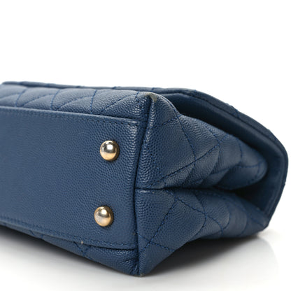 Chanel Caviar Quilted Mini Coco Handle Flap Blue 10 of 14