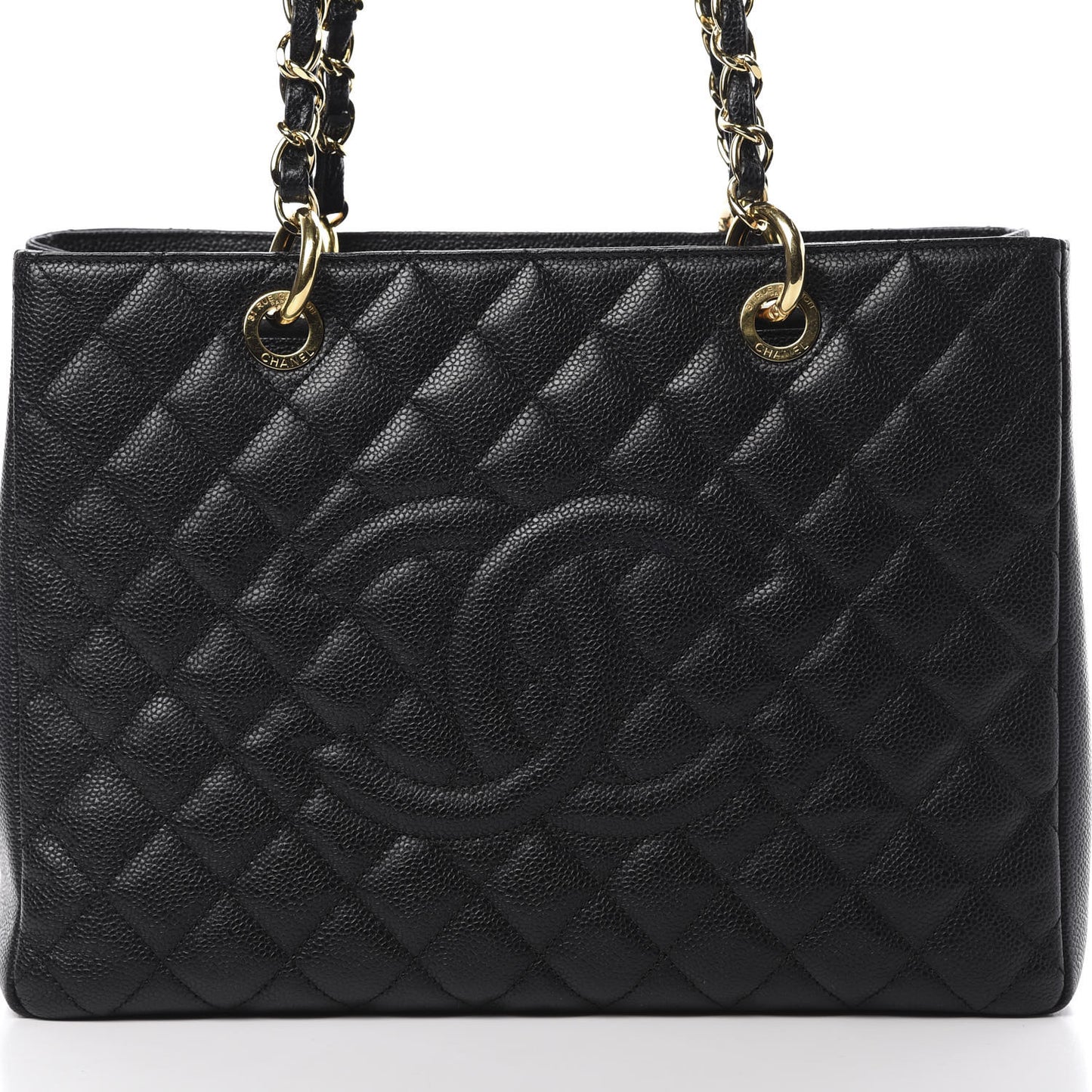 Caviar Quilted Grand Shopping Tote GST Black