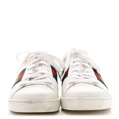 Gucci Calfskin Ayers Bee Embroidered Womens Ace Sneakers 36.5 White Green 2 of 13