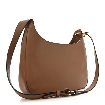 Versace Calfskin La Medusa Medium Hobo Crossbody Brown 3 of 9