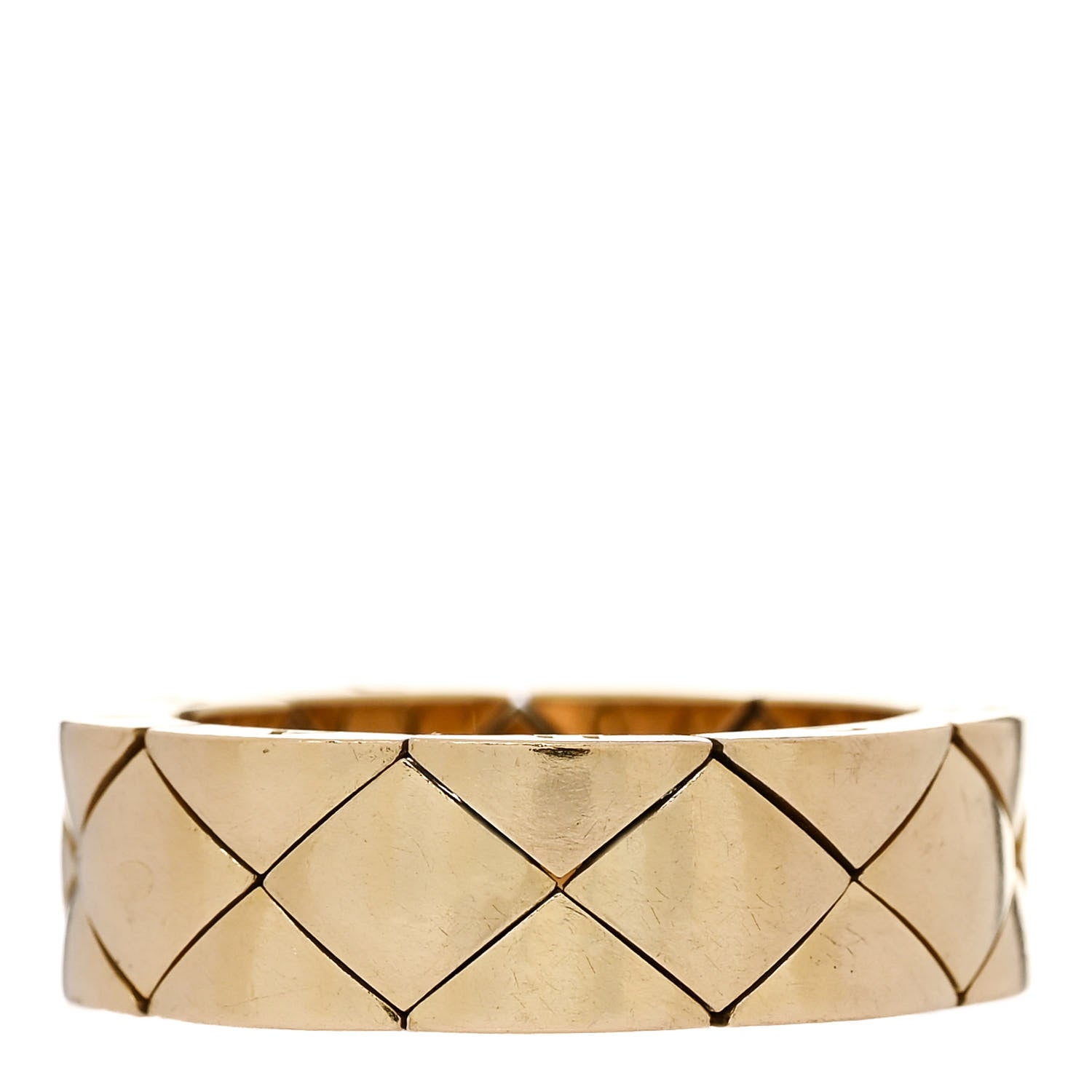 Chanel 18K Yellow Gold Small Matelasse Ring 54 7 3 of 5