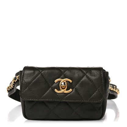 Chanel Lambskin Quilted Flap Waist Belt Bag Black 1 of 13