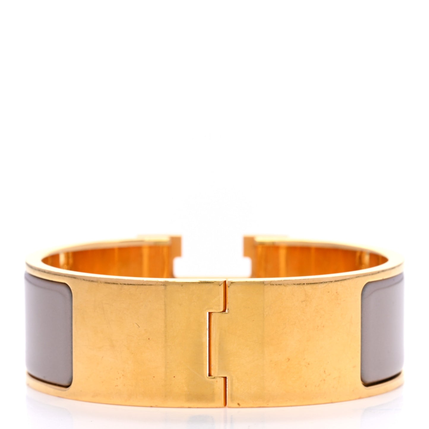 Enamel Wide Clic Clac H Bracelet PM Marron Glace