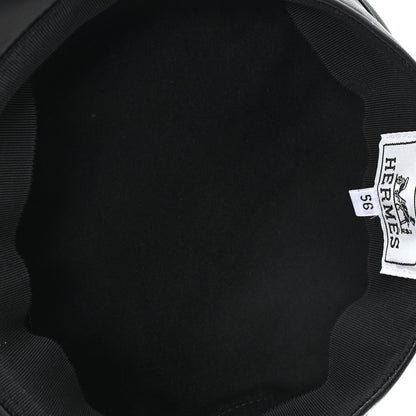 Hermes Lambskin Vauban Charms Cap 56 Black 7 of 8