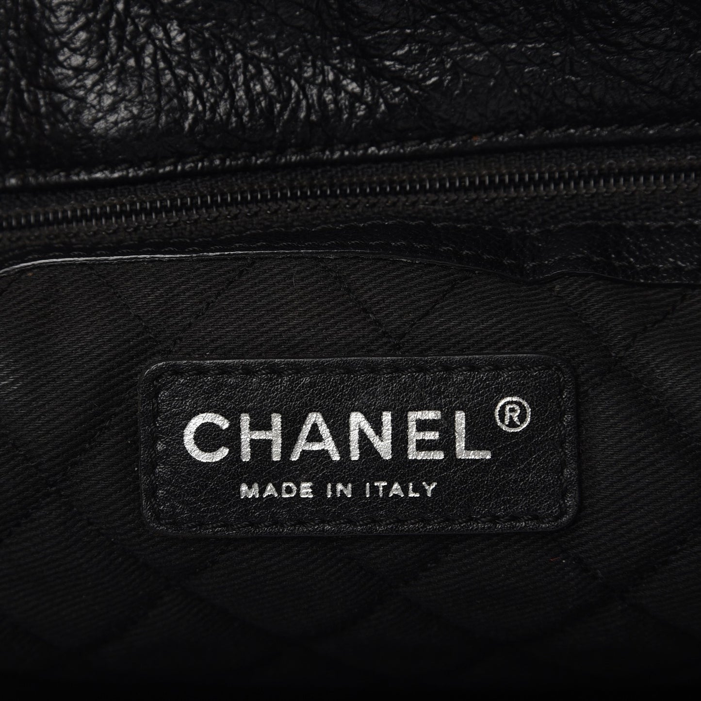 Goatskin Perforated Large CC Tote Black