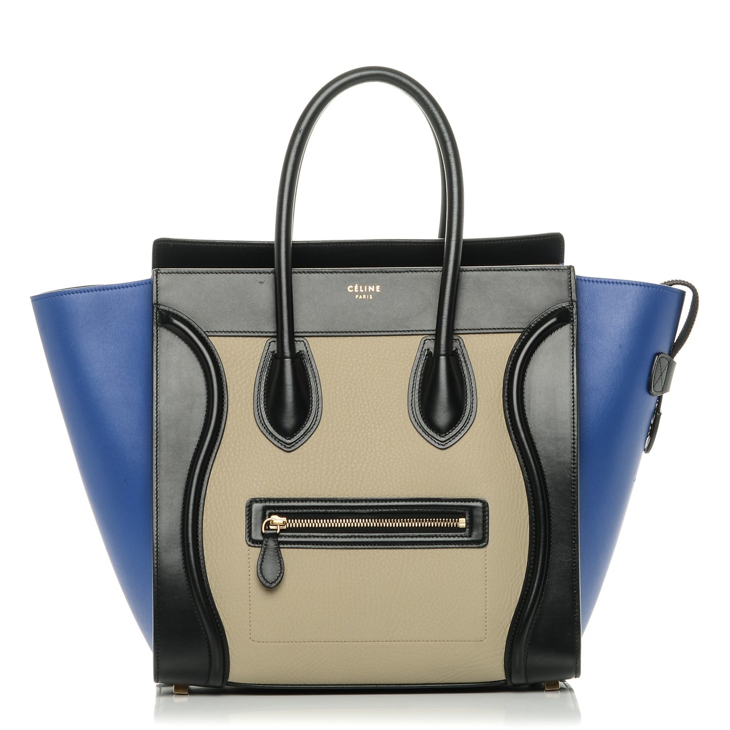 Elephant Calfskin Mini Tri-Color Luggage Beige