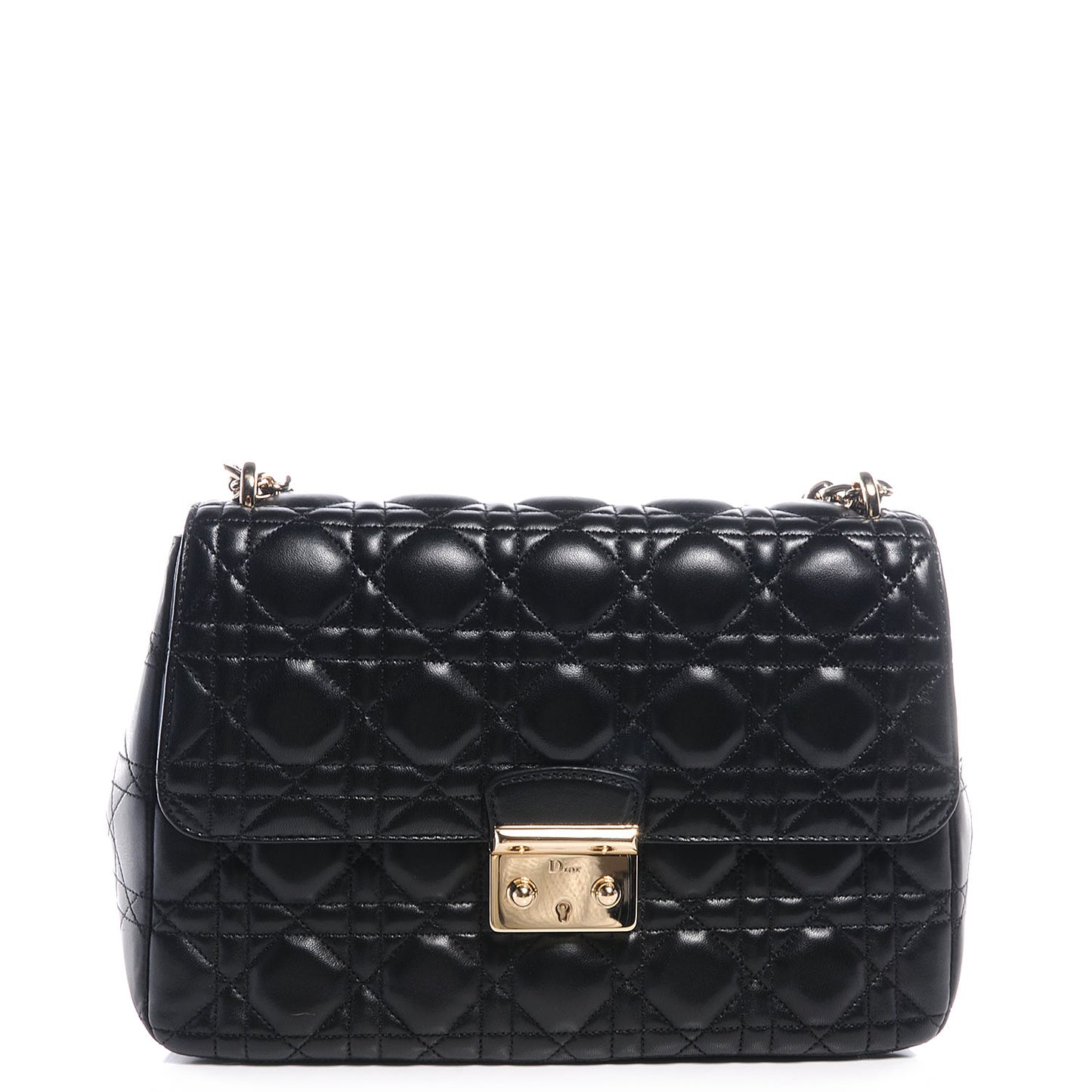 Lambskin Cannage Medium Miss Dior Flap Black