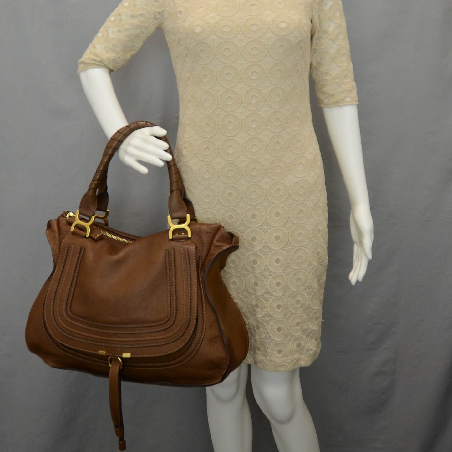 Leather Large Marcie Satchel