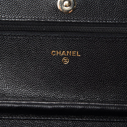 Chanel Caviar Quilted Coco Candy Wallet On Chain WOC Black 8 of 12
