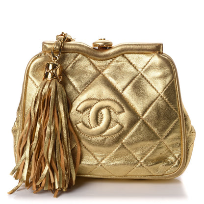 Chanel Metallic Lambskin Framed Waist Chain Belt Bag Gold 1 of 11