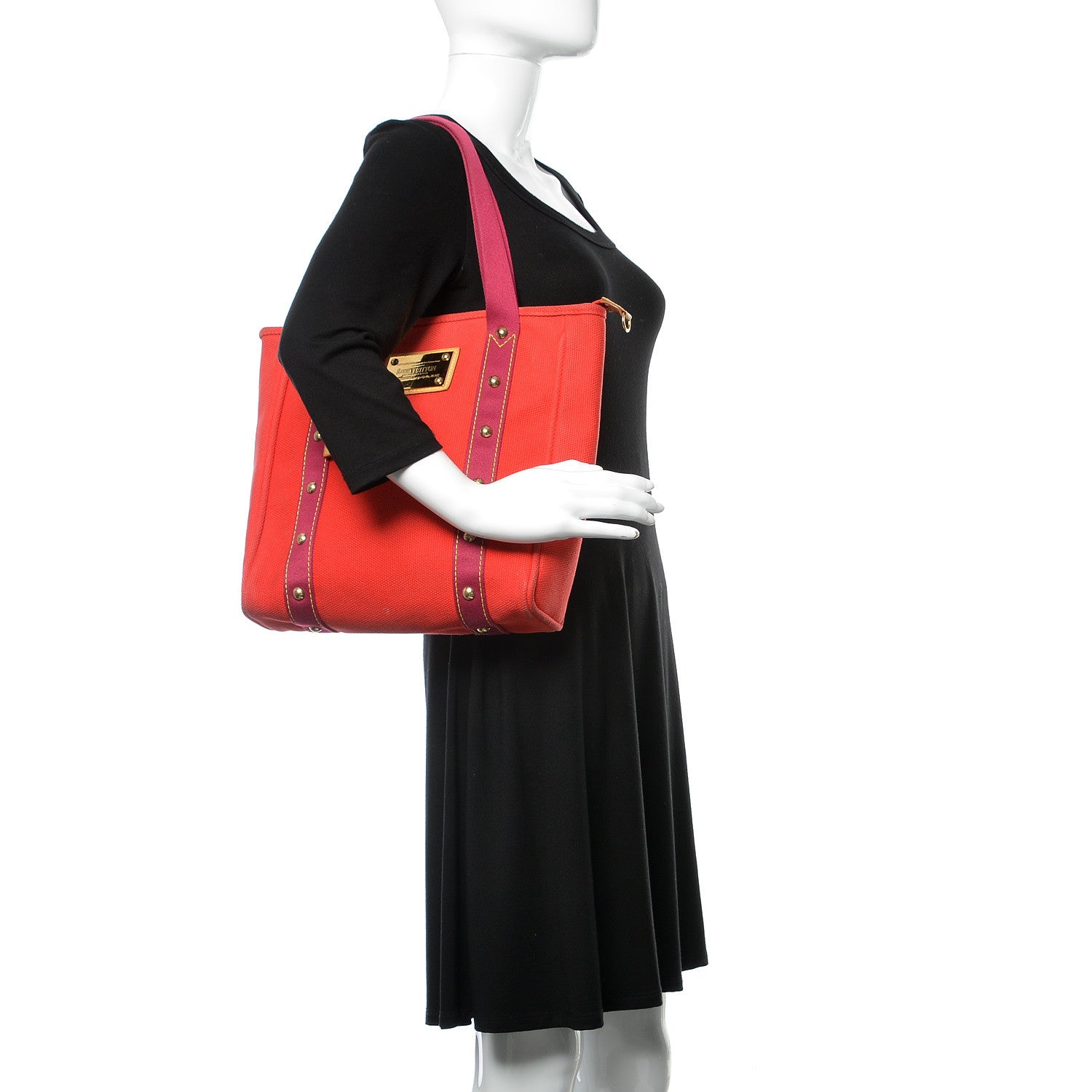 Louis Vuitton Toile Antigua Cabas MM Red 2 of 15