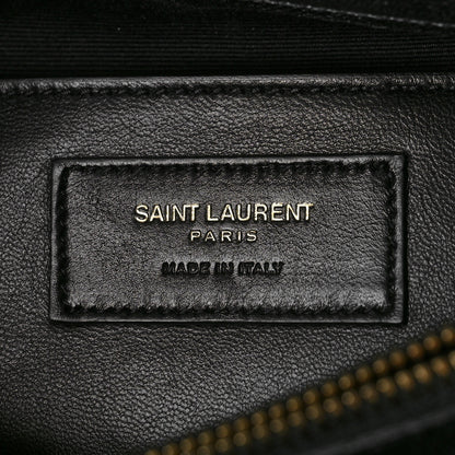 Saint Laurent Sheepskin Matelasse Chevron Monogram Large College Satchel Black 6 of 8