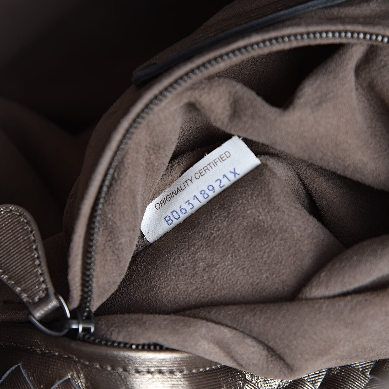 Bottega Veneta Metallic Grosgrain Intrecciato Medium A Shape Seamless Tote Pewter 7 of 10