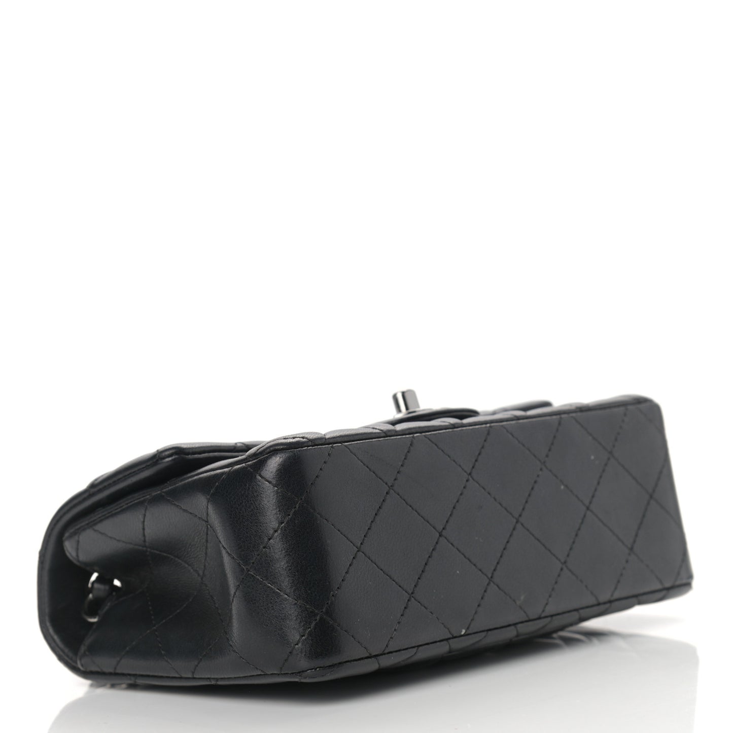 Lambskin Quilted Mini Rectangular Flap Black