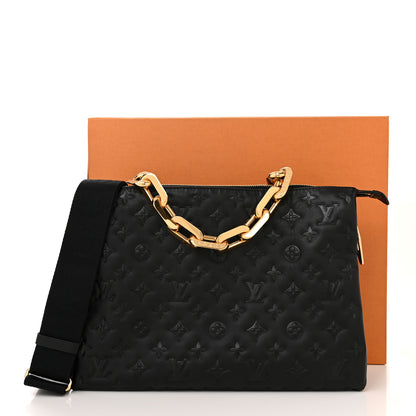 Louis Vuitton Lambskin Embossed Monogram Coussin MM Black 13 of 13