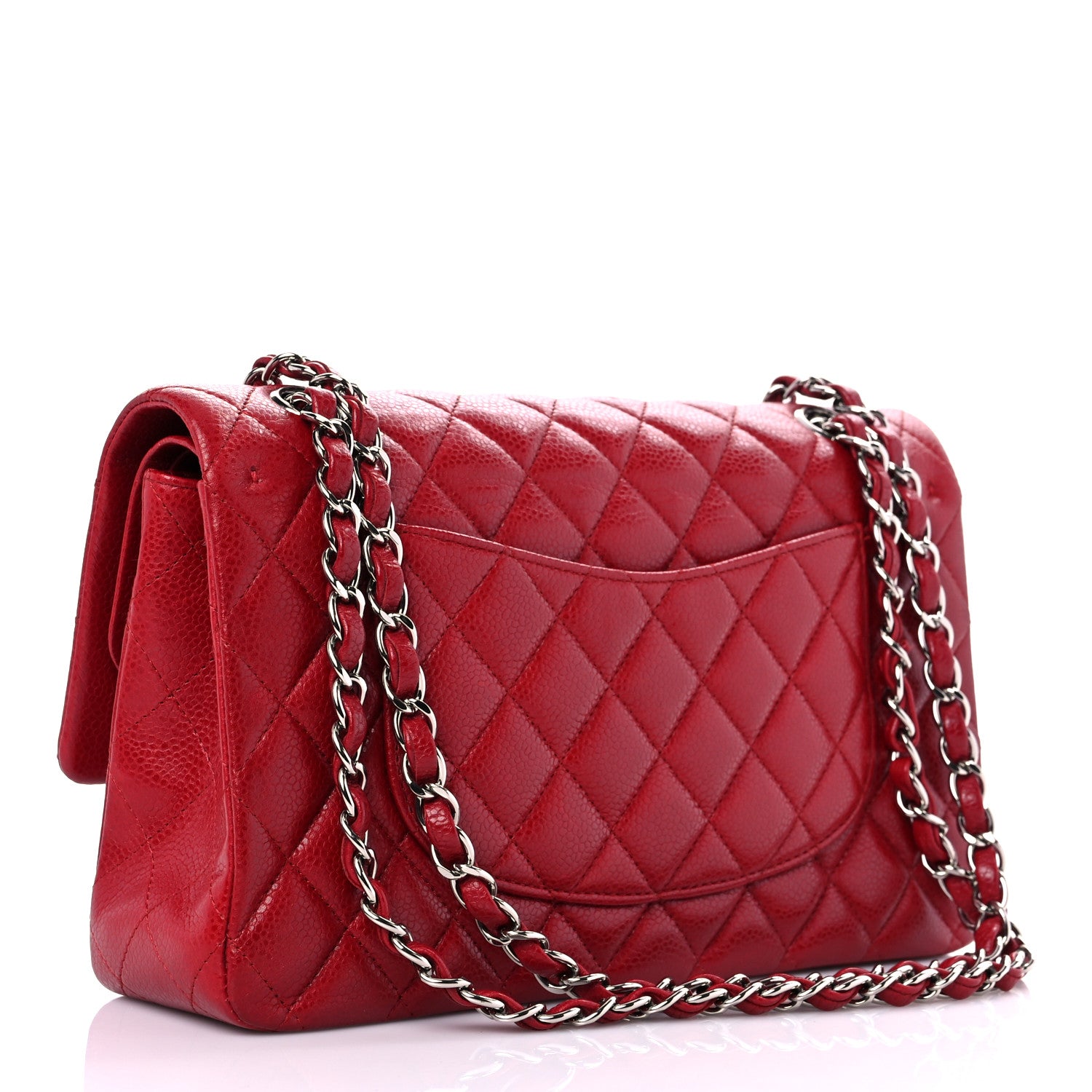 Chanel Caviar Quilted Medium Double Flap Red 2 of 9