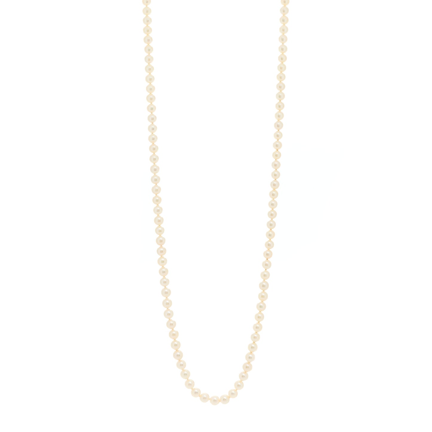 18K Yellow Gold Akoya Cultured Pearl 5.5-6mm Strand Necklace