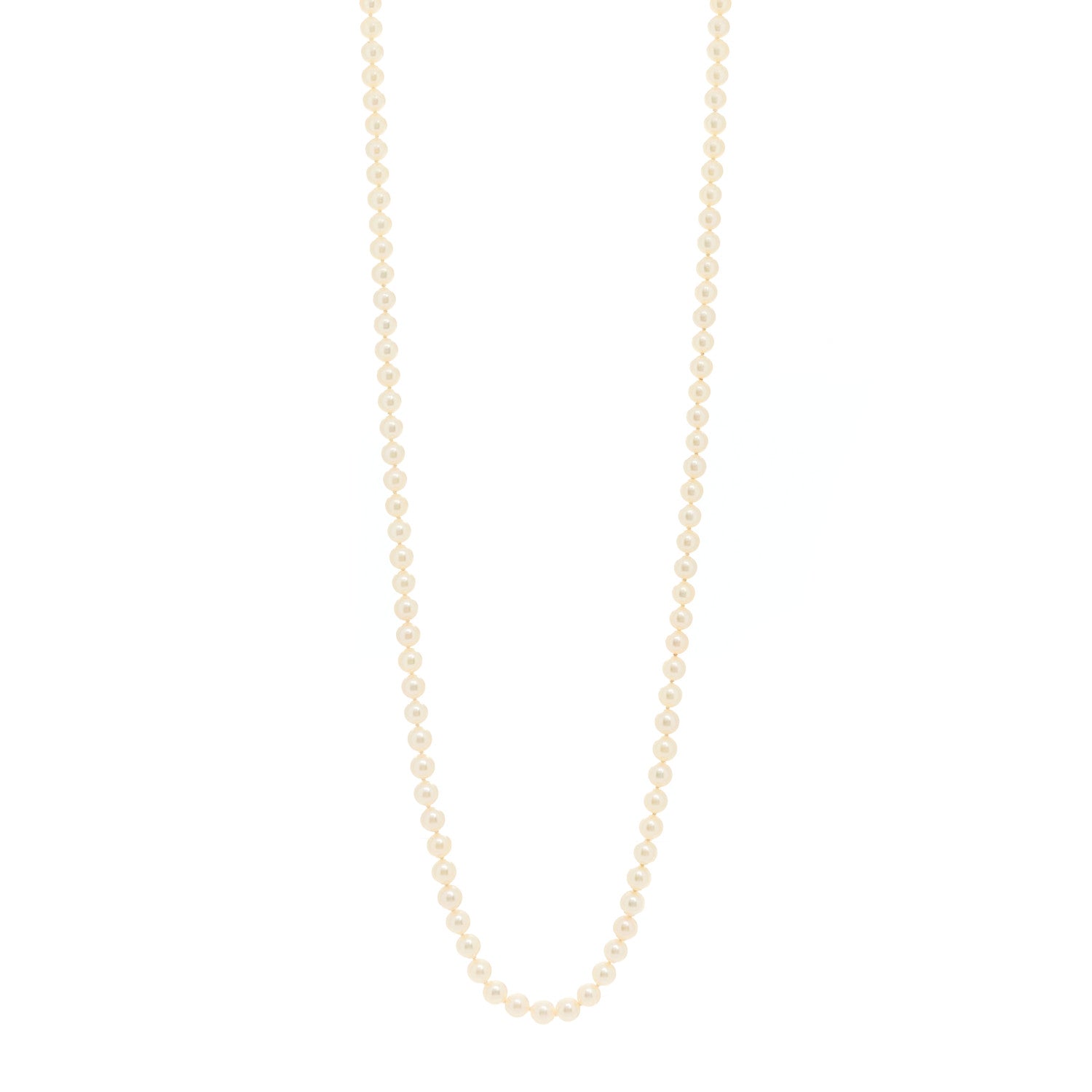 Mikimoto 18K Yellow Gold Akoya Cultured Pearl 5.5-6mm Strand Necklace 1 of 5