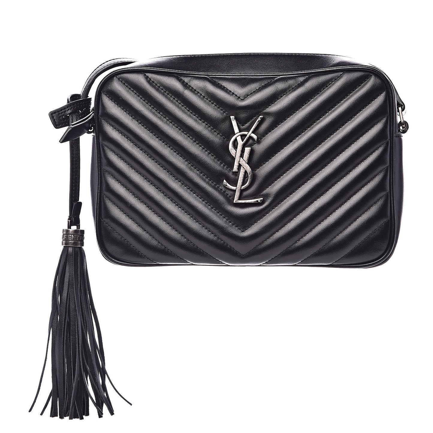 Calfskin Matelasse Monogram Lou Camera Bag Black