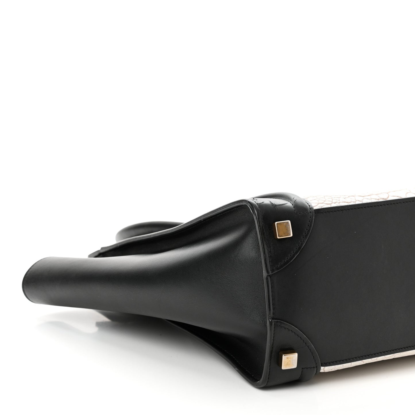 Calfskin Micro Bi-Color Luggage Black White