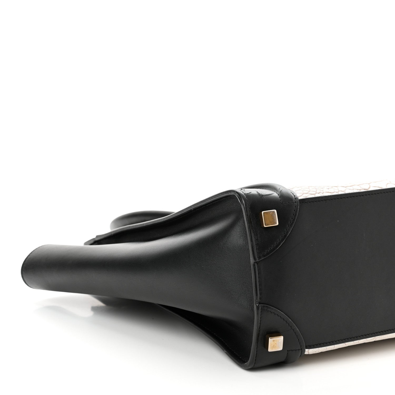 Celine Calfskin Micro Bi-Color Luggage Black White 9 of 11