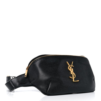 Saint Laurent Grain De Poudre Monogram Belt Bag Black 7 of 25
