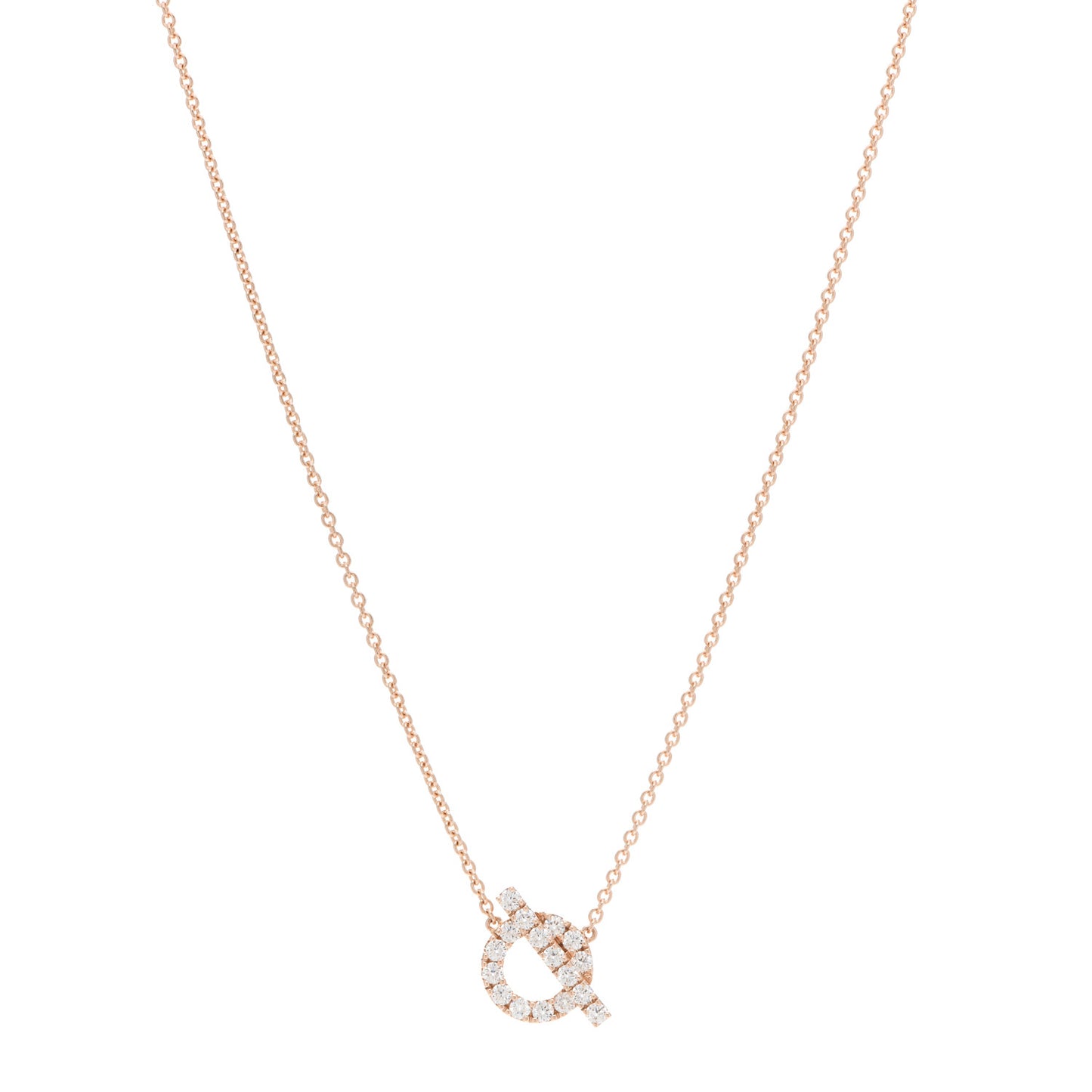 18K Rose Gold Diamond Finesse Pendant Necklace