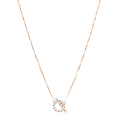 Hermes 18K Rose Gold Diamond Finesse Pendant Necklace 1 of 5
