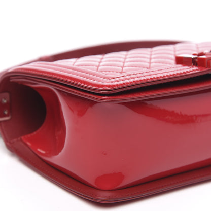 Chanel Patent Calfskin Quilted Medium Plexiglass Boy Flap Red 8 of 11