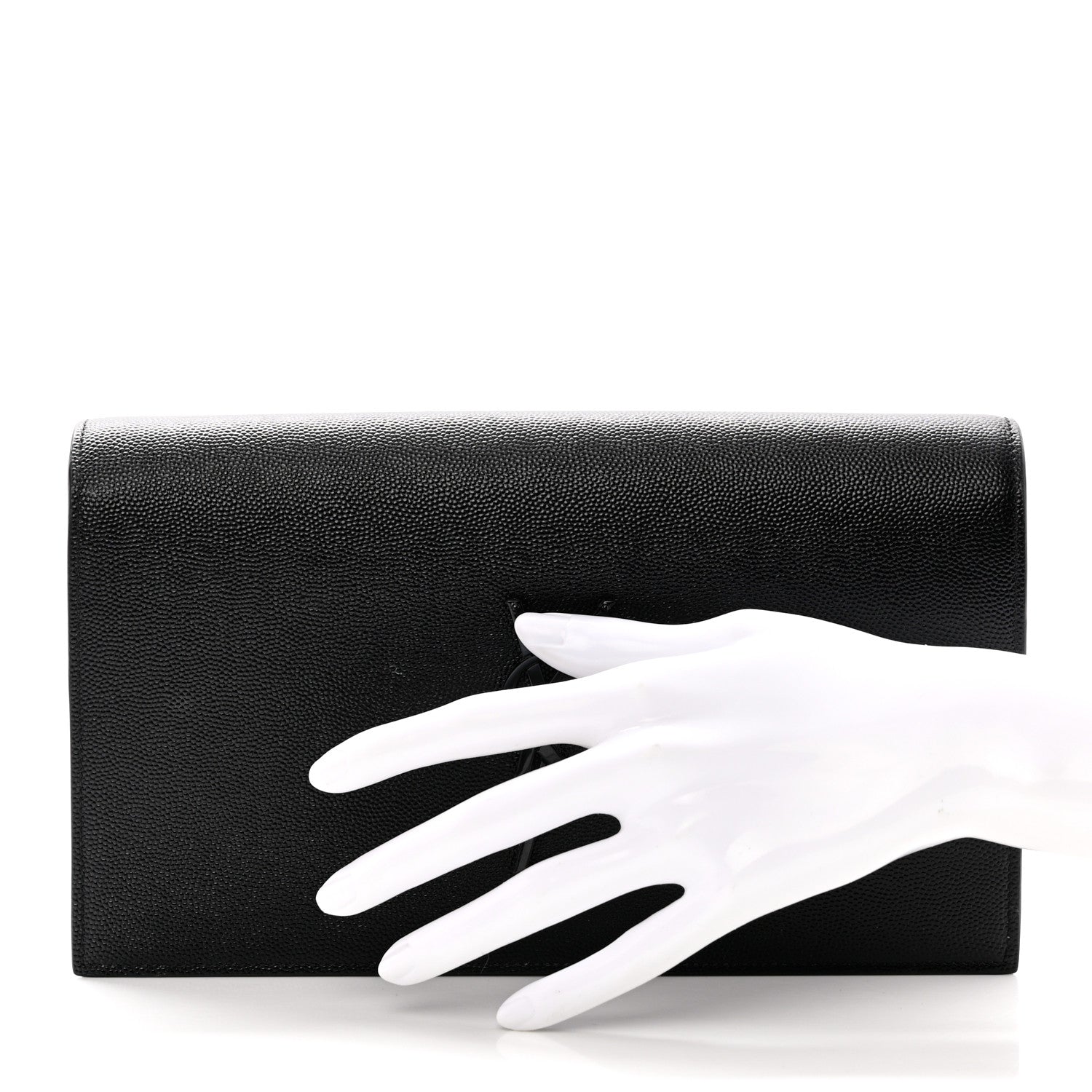 Saint Laurent Grain De Poudre Classic Monogram Kate Clutch Black 2 of 11
