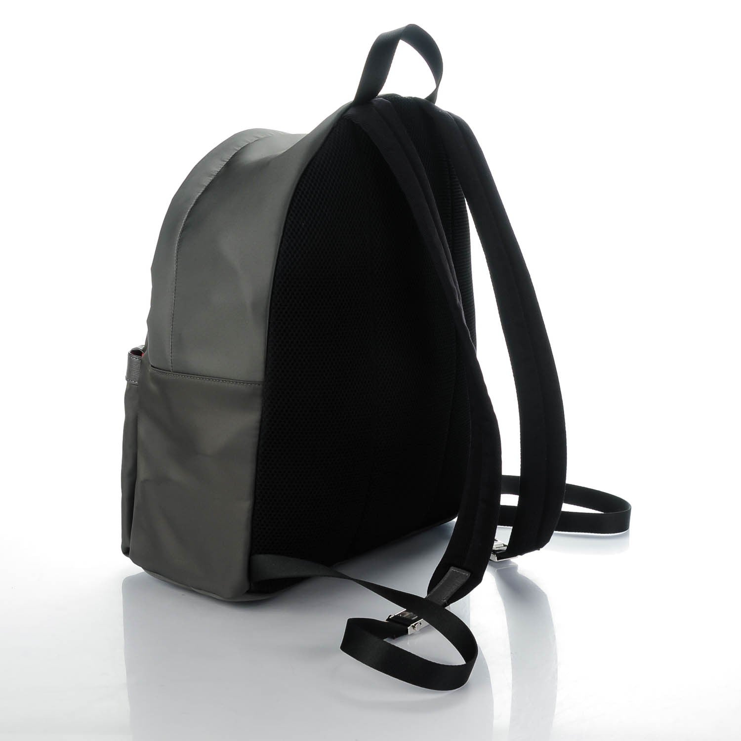 Fendi Nylon Vitello Elite Monster Eyes Rounded Backpack Asfalto Papavero 3 of 6