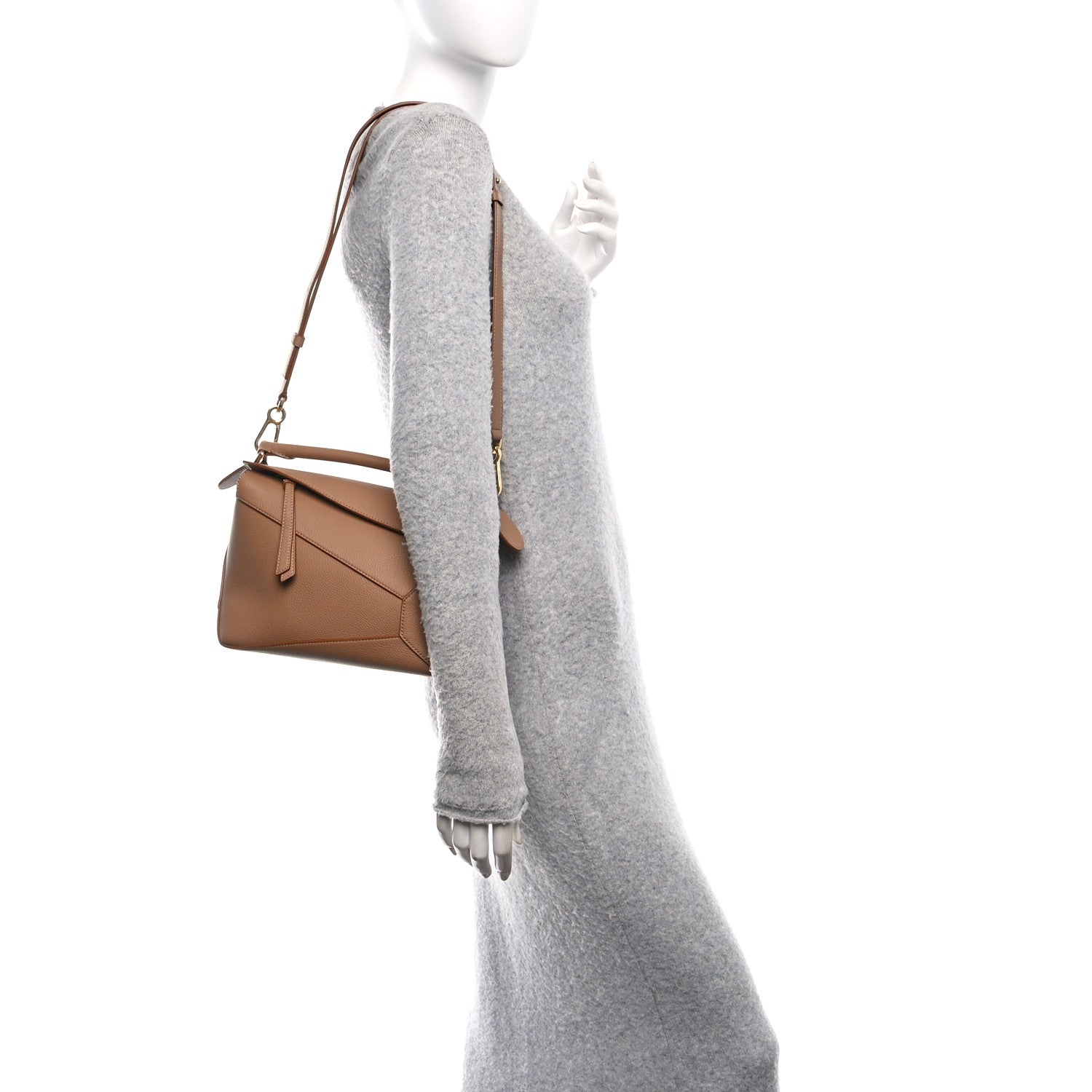 Loewe Grained Calfskin Small Puzzle Edge Bag Toffee 1745583