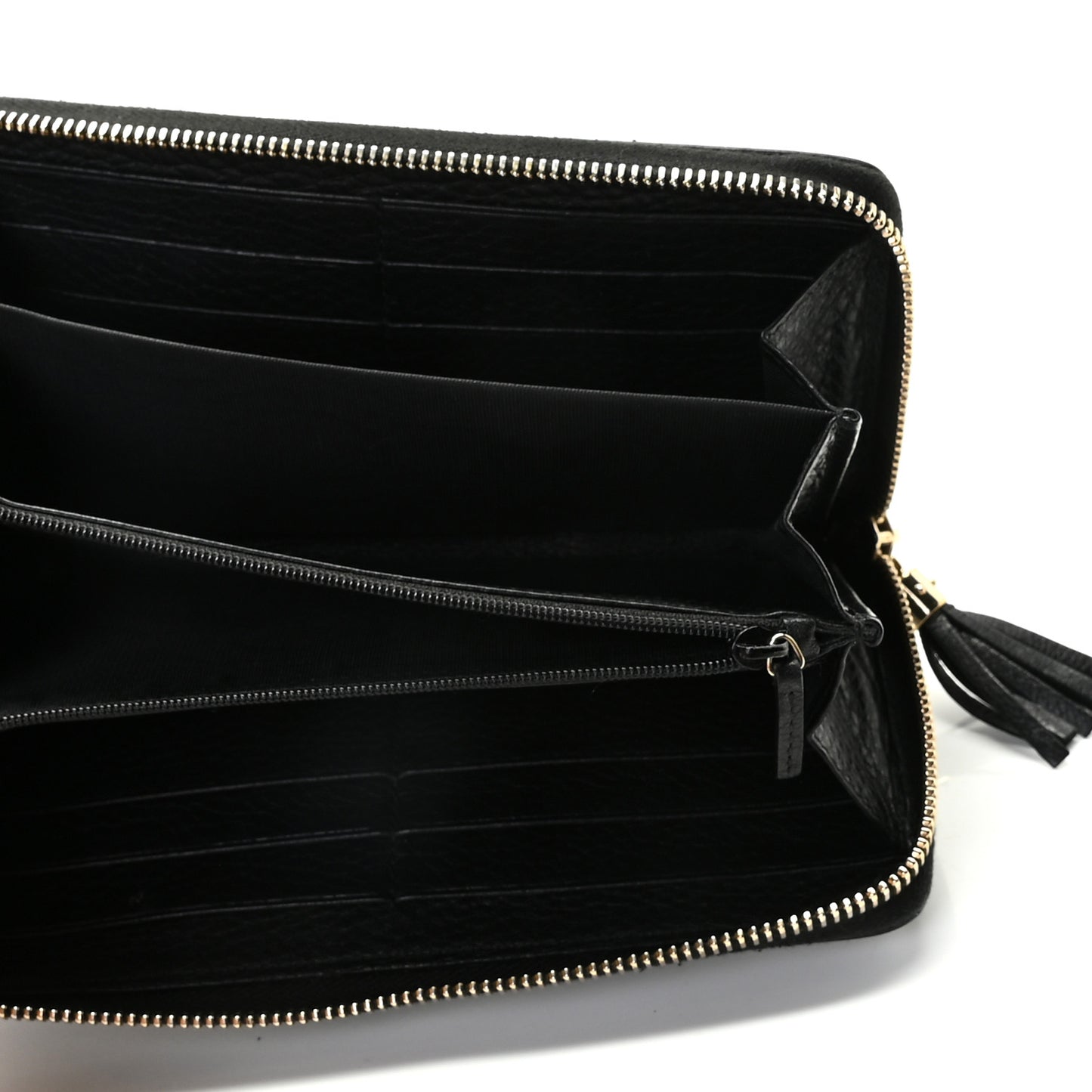 Pebbled Calfskin Soho Zip Around Wallet Black