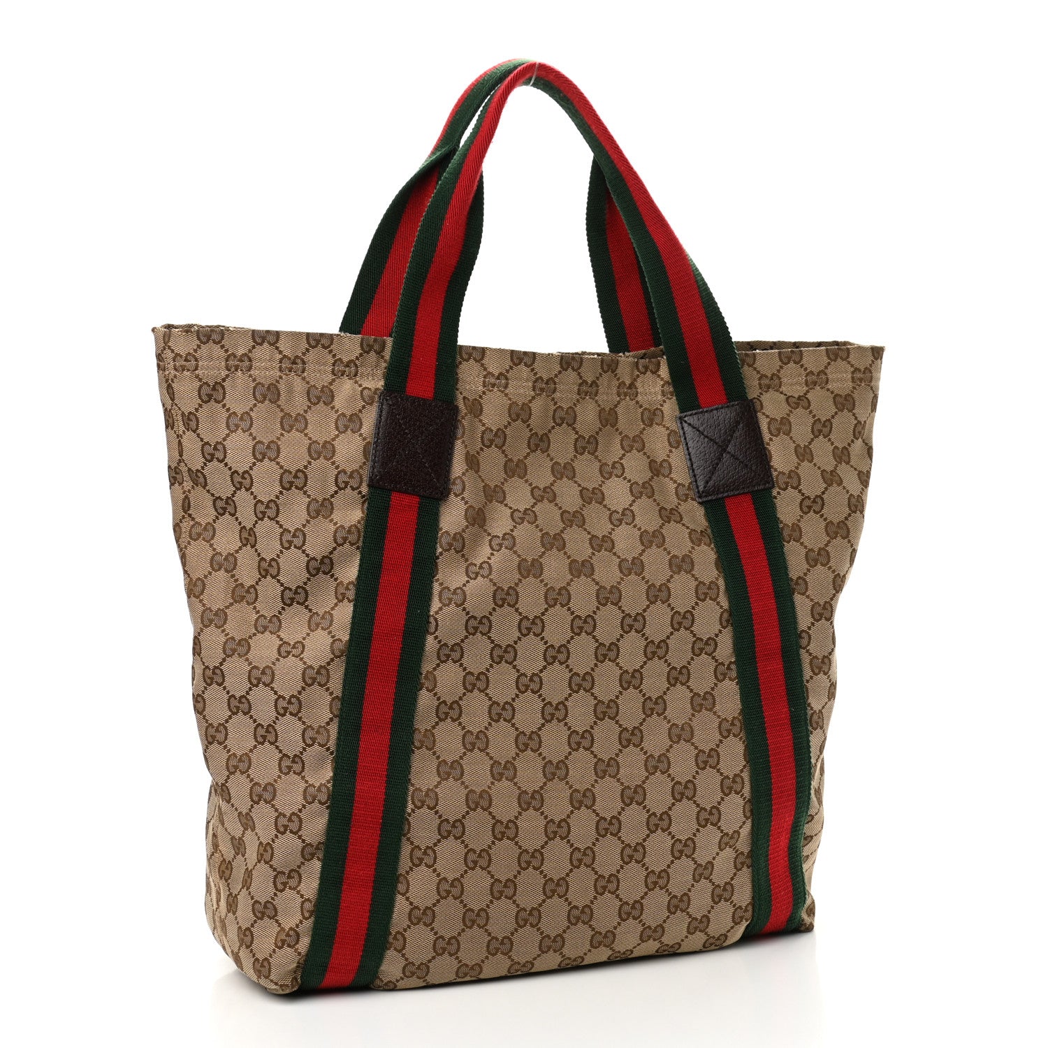 Gucci GG Monogram Medium Web Handle Vertical Tote Dark Brown 3 of 15