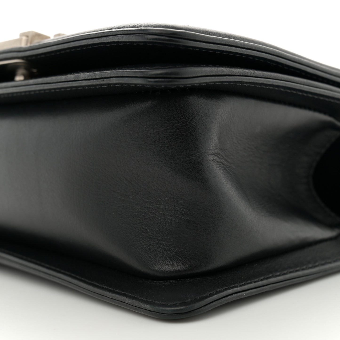 Matte Snakeskin Calfskin Small Boy Flap Black