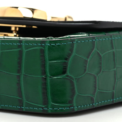 Chloe Calfskin Crocodile Embossed Mini C Double Carry Woodsy Green 10 of 10