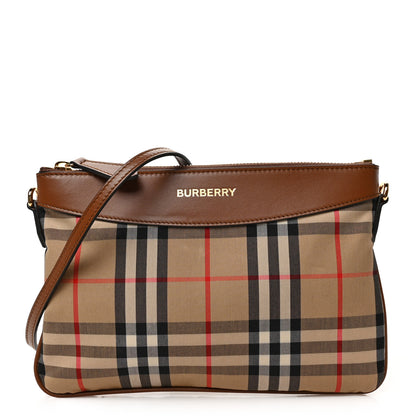 Burberry Horseferry Check Peyton Crossbody Clutch Bag Brown 1 of 8