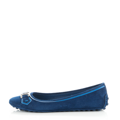 Louis Vuitton Suede Oxford Ballerina Flats 38 Blue Nuit 1 of 7