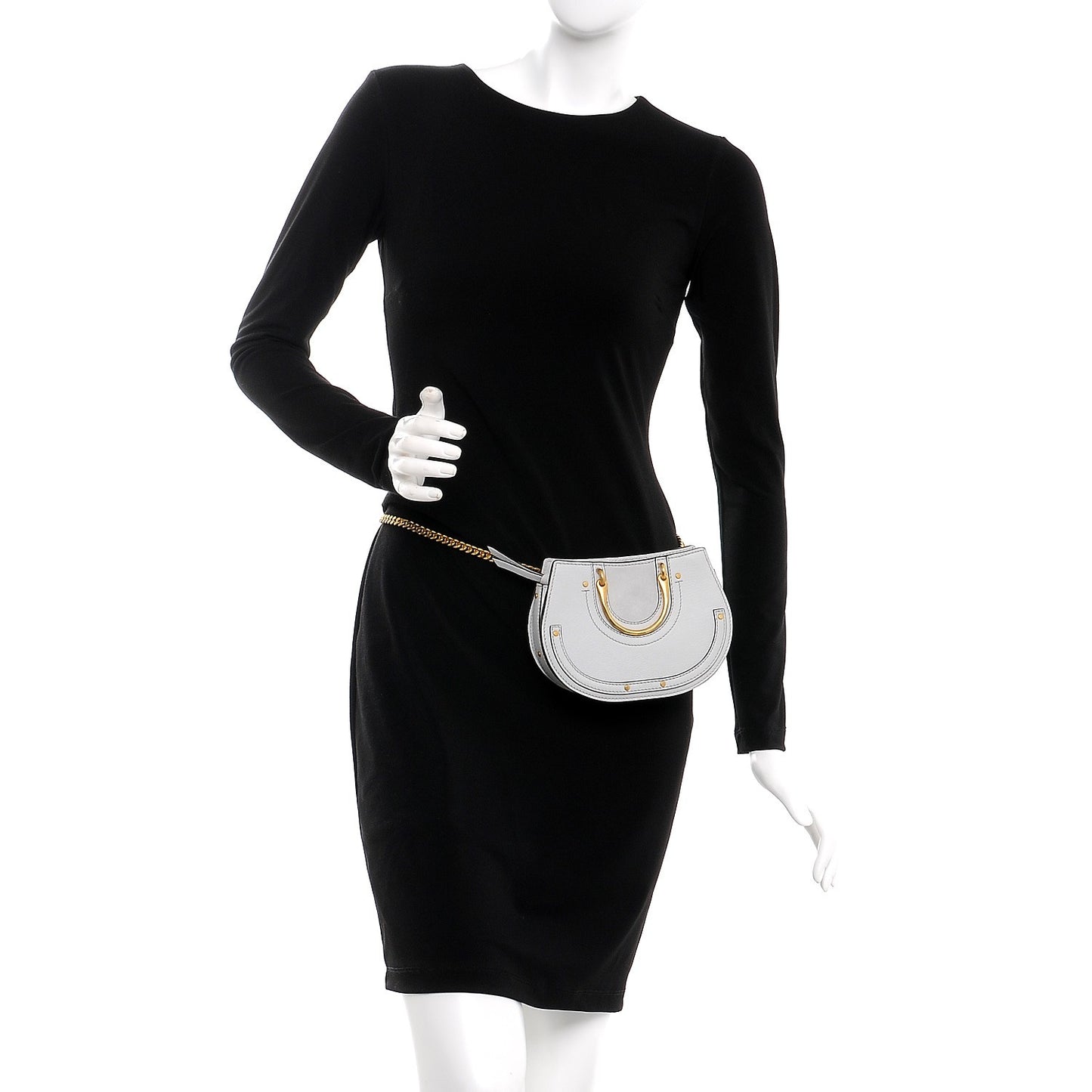 Calfskin Suede Mini Pixie Signature Belt Bag Airy Grey