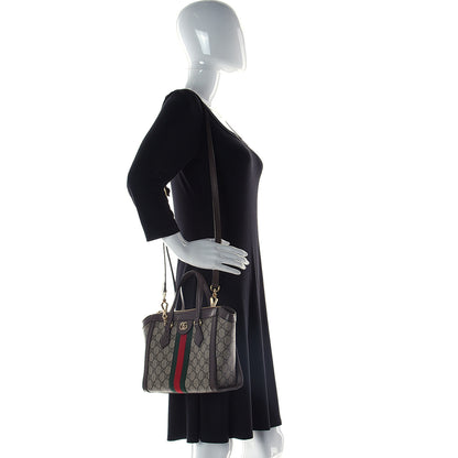 Gucci GG Supreme Monogram Small Ophidia Tote Bag Brown 3 of 13