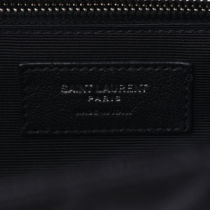 Saint Laurent Grain De Poudre Textured Mixed Matelasse Large Triquilt Monogram Satchel Black 6 of 11