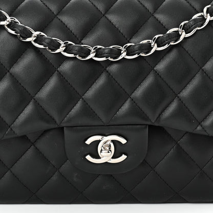 Chanel Lambskin Quilted Jumbo Double Flap Black 8 of 12