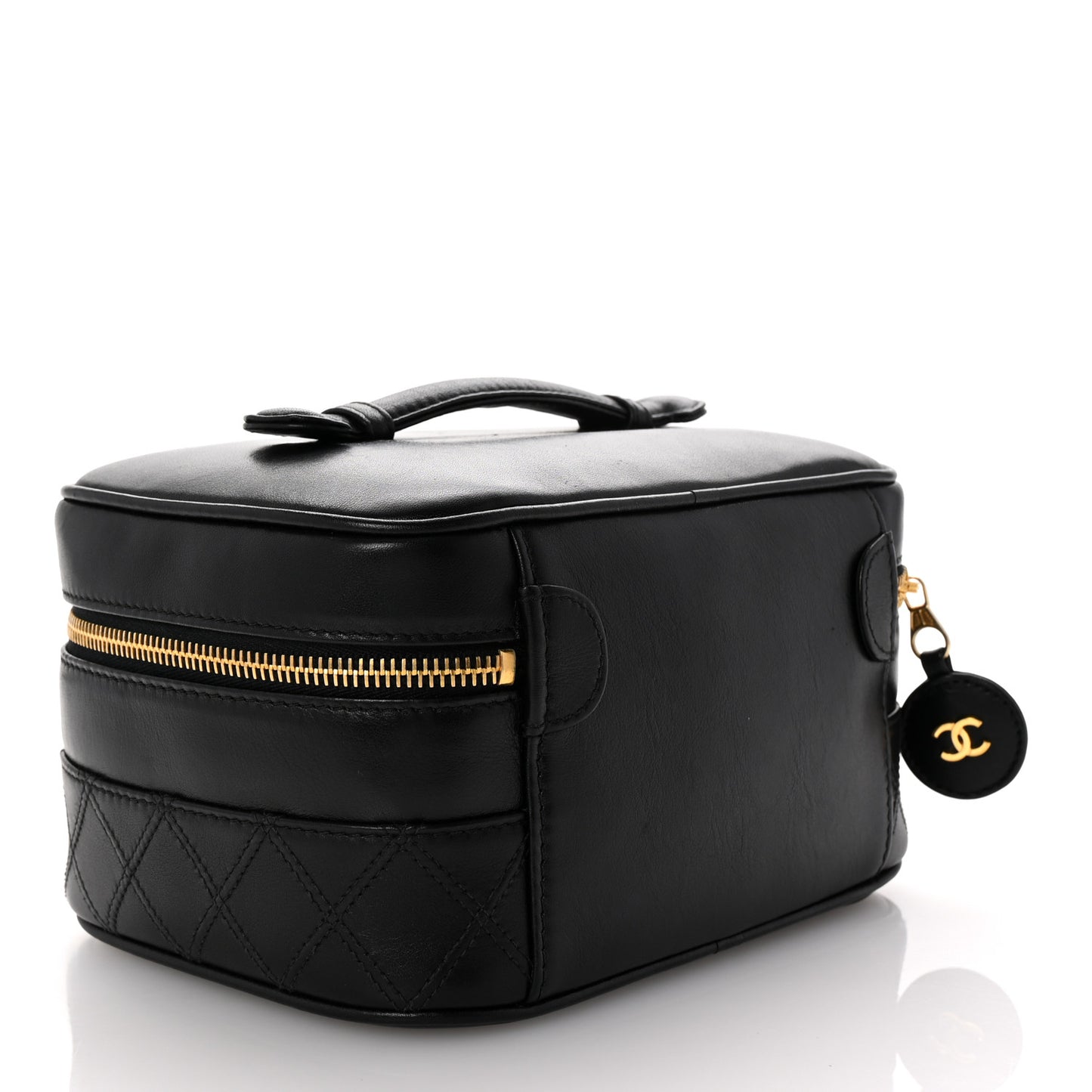 Lambskin Vanity Cosmetic Case Black